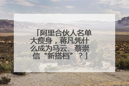 阿里合伙人名单大瘦身，蒋凡凭什么成为马云、蔡崇信“新搭档”？