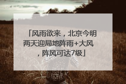 风雨欲来，北京今明两天迎局地阵雨+大风，阵风可达7级