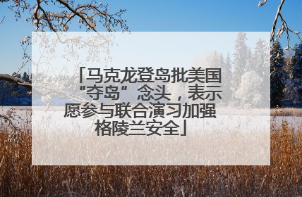马克龙登岛批美国“夺岛”念头，表示愿参与联合演习加强格陵兰安全