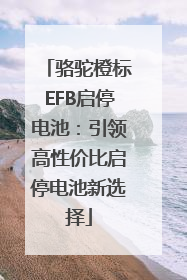 骆驼橙标EFB启停电池：引领高性价比启停电池新选择
