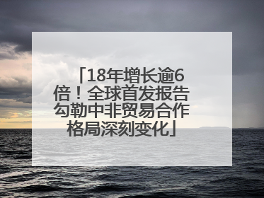 18年增长逾6倍！全球首发报告勾勒中非贸易合作格局深刻变化