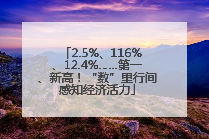 2.5%、116%、12.4%……第一、新高！“数”里行间感知经济活力