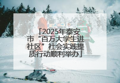 2025年泰安市“百万大学生进社区”社会实践提质行动顺利举办