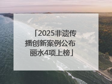 2025非遗传播创新案例公布 丽水4项上榜