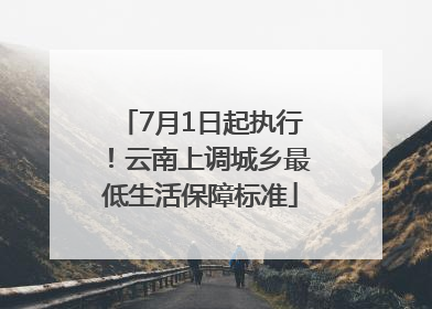 7月1日起执行！云南上调城乡最低生活保障标准