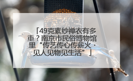 49克素纱禅衣有多重？南京市民俗博物馆里“传艺传心传薪火・见人见物见生活”